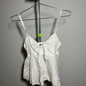 Abercrombie & Fitch White Striped Camisole